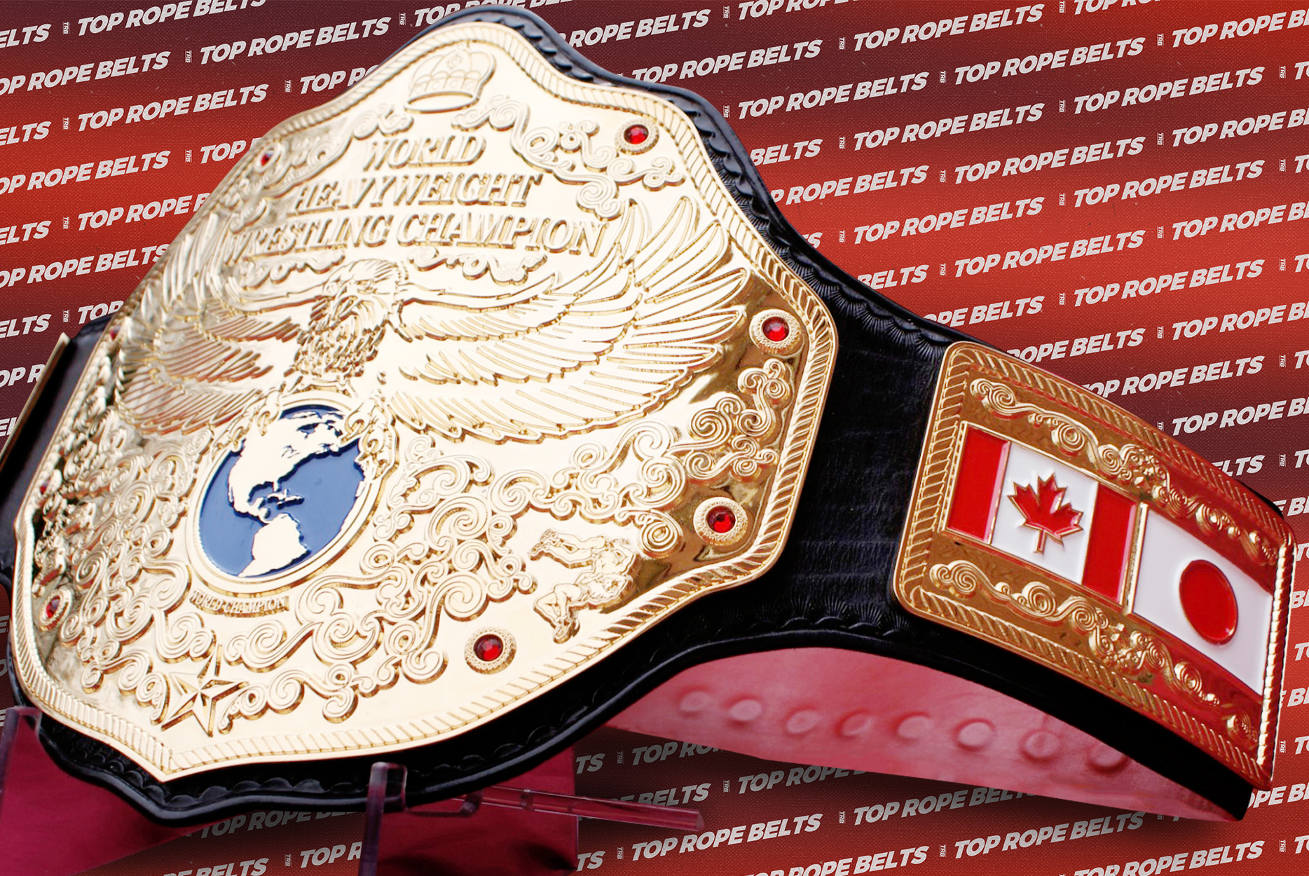 Eagle Style Big Gold Top Rope Belts