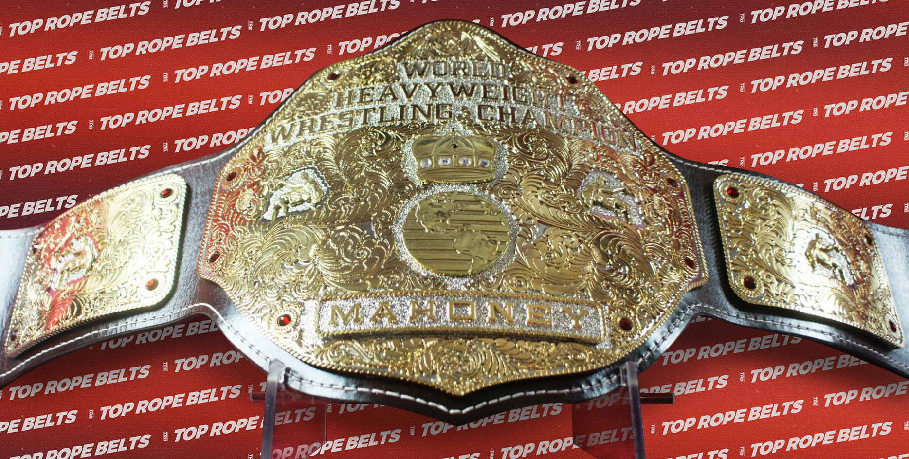 Textured 90’s Style Big Gold Championship Belt Top Rope Belts