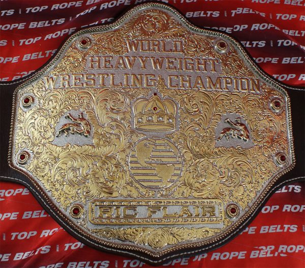 Carved Big Gold World Heavyweight Wrestling Champion Ric Flair Belt